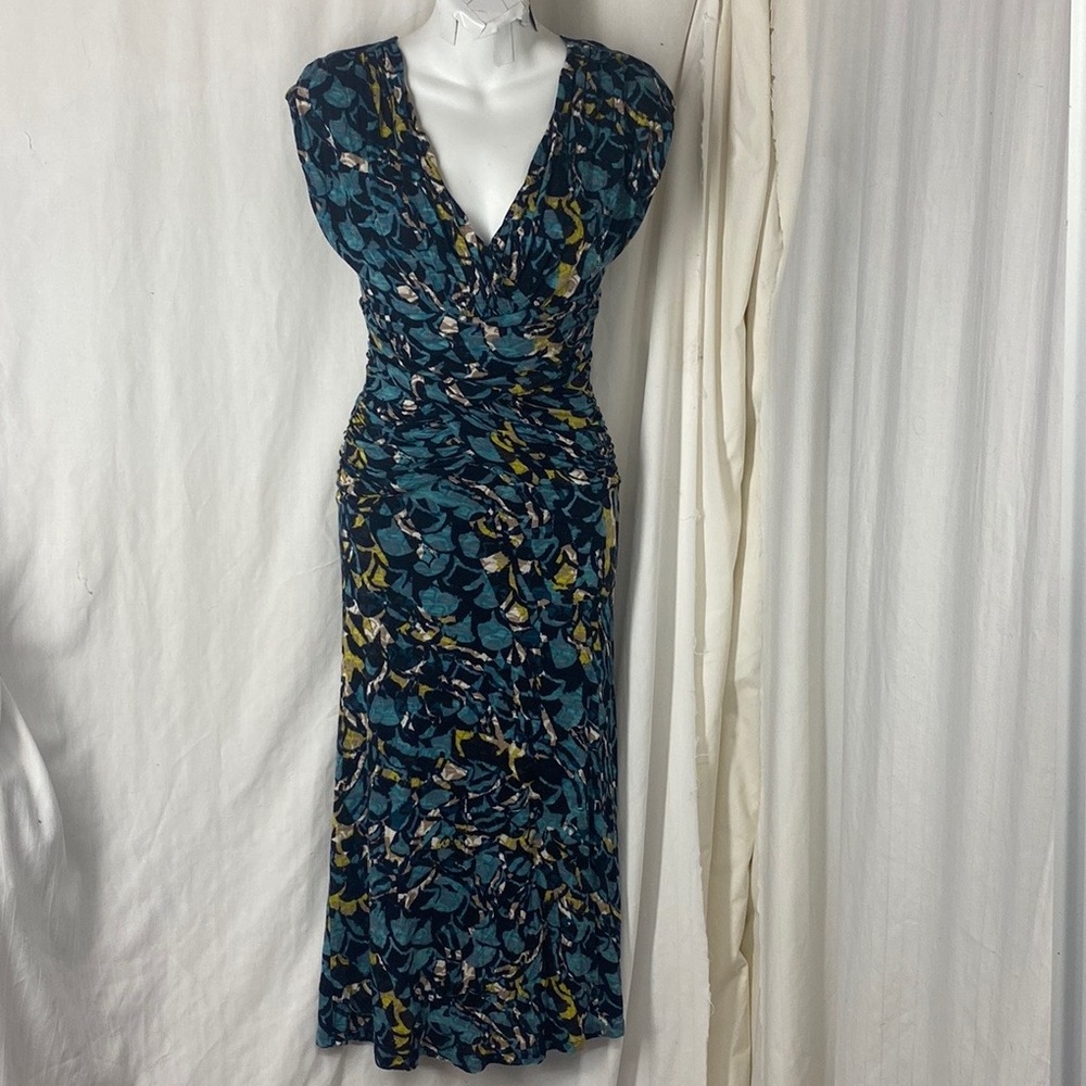 Moulinette Soeurs ANTHROPOLOGIE XS Botanical Dusk MIDI Dress Knit Floral